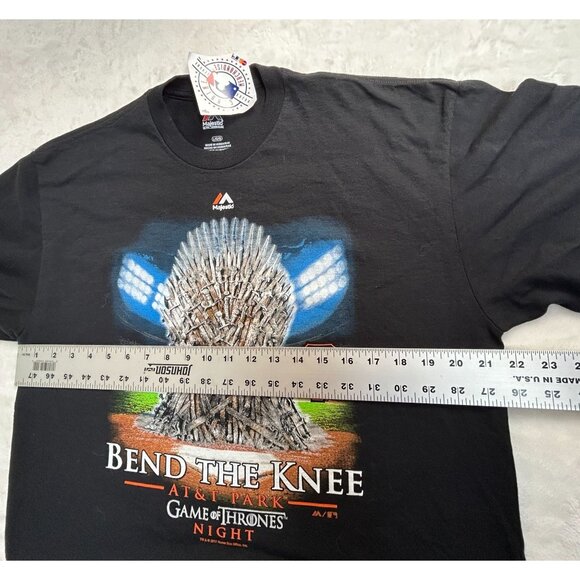 Game Of Thrones Giants Bend The Knee Night T-Shirt Majestic Black Large New - Picture 6 of 7